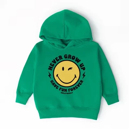 Детское худи SmileyWorld «Не взрослей», зеленое