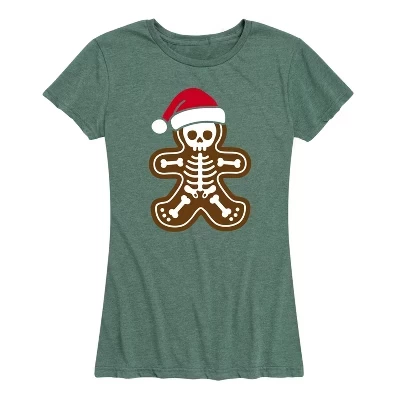 Женская футболка с изображением веселого Хэллоуина с коротким рукавом skeleton gingerbread - вересковый можжевельник