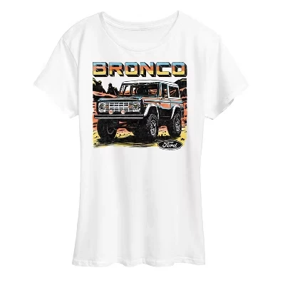 Женская футболка с коротким рукавом и графическим рисунком Bronco Illustration, белая