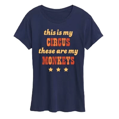 Женская футболка Circus My Monkeys с коротким рукавом и графическим рисунком