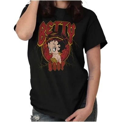 Женская футболка Betty Boop с леопардовым принтом Cutie Graphic, черная