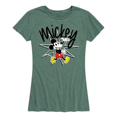 Женская футболка с коротким рукавом Mickey Star Burst и графическим принтом heather juniper
