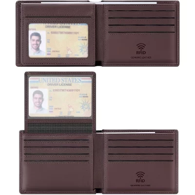 Мужское портмоне LEVEN SIXTEEN с RFID и 2 ID-окнами, охра