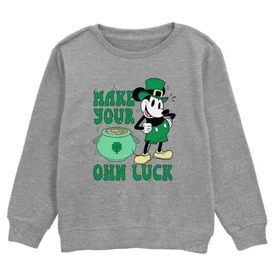 Свитшот для мальчиков Mickey Luck, серый меланж