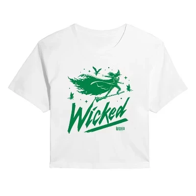 Женская укороченная футболка с рисунком Sketch Elphaba, белая