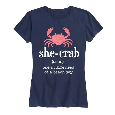 Женская футболка Instant Message She Crab Definition, синяя
