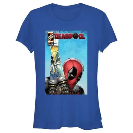 Женская футболка Deadpool Wolverine с принтом, королевский синий
