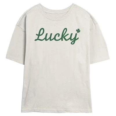Женская футболка Juniors Womens Lost Gods Green Lucky Shamrock белая цапля