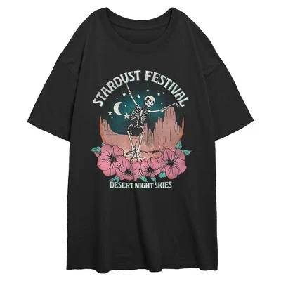 Футболка большого размера Junior's Lost Gods Stardust Festival Desert Night Skies черного цвета