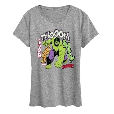 Women's -  - Hulk Smash Crunch Short Sleeve Graphic T-Shirt gray