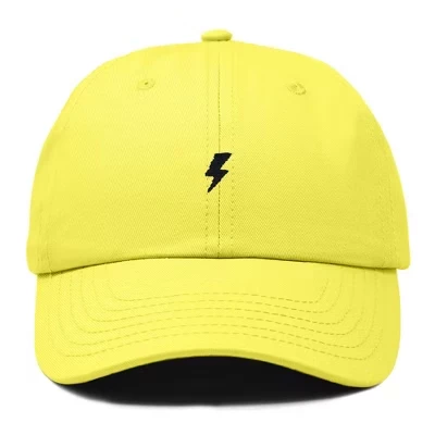Lil Bolt Вышитая хлопчатобумажная летняя уличная бейсболка Dad Hat Мужская желтая