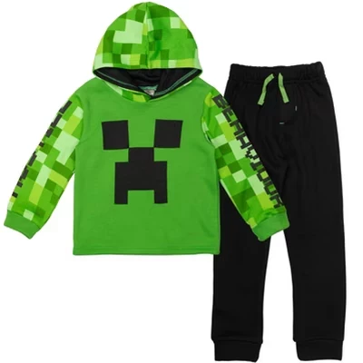 Флисовый пуловер Creeper с капюшоном и брюками, комплект одежды от маленького ребенка до Большого ребенка, многоцветный