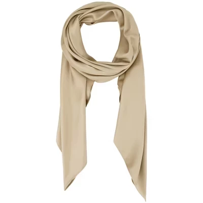 Women's Solid Square Large Elegant Satin Neckerchief Bandanas for Travel Office 1 Pc 43.3'' khaki