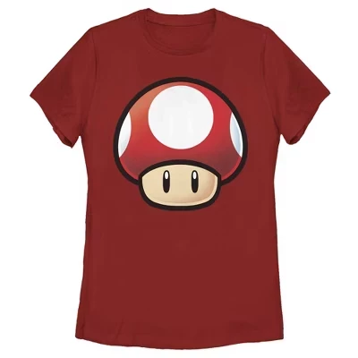 Женская футболка Mario Mushroom красного цвета