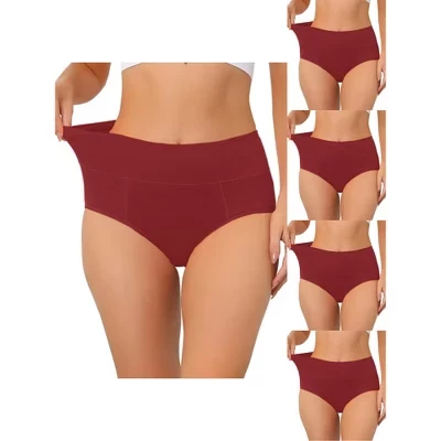 Женские трусы Allegra K, утяжка, 5 шт., бордовые