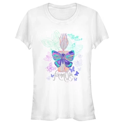 Женская футболка Familia Butterfly By Sebas Pakui для юниорок белого цвета