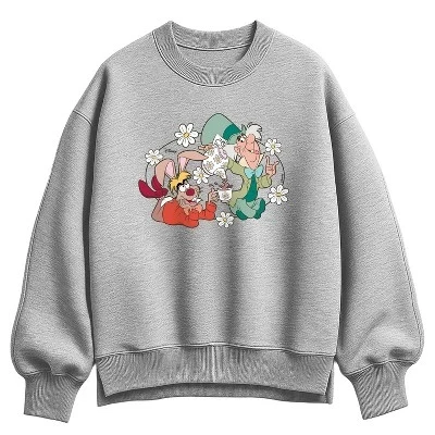 Женская толстовка Athletic Heather из флиса оверсайз с изображением шляпника и зайца Дейзи