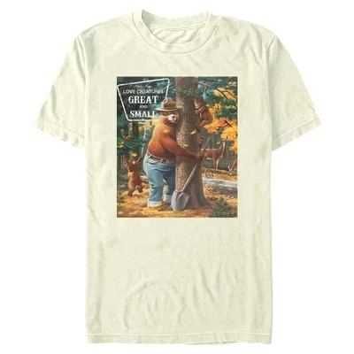 Мужская футболка Smokey Bear Love Creatures Great and Small бежевого цвета