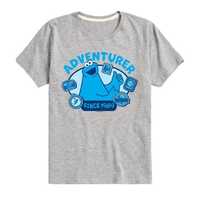 Футболка Athletic Heather с коротким рукавом и графическим рисунком Adventurer Cookie Monster