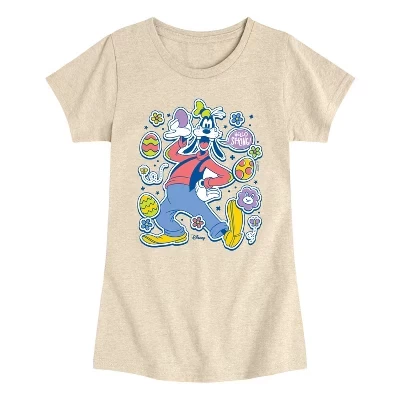 Футболка для девочек Disney Easter Stickers, бежевая