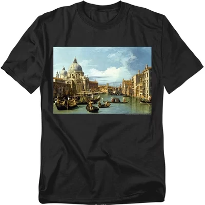 Мужская футболка Canaletto The Entrance to the Grand Canal, Венеция, черная