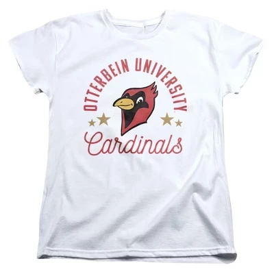 Женская футболка Otterbein University Cardinals белого цвета