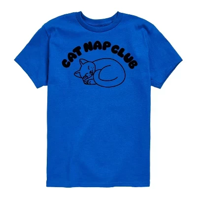 Детская футболка Instant Message Cat Nap Club, синяя