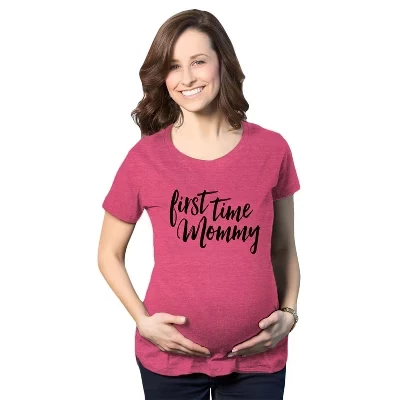 Футболка для беременных First Time Mommy Pregnancy, милая футболка с рельефом живота, Будущая мама - Сумасшедшая собака, футболка для беременных, подарок для мамы