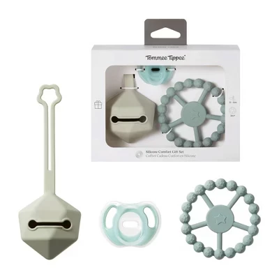 Пустышки Tommee Tippee 3 шт., силикон, с прорезывателем, зеленые