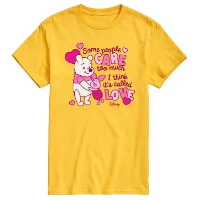 Мужская футболка с коротким рукавом Care Too Much Called Love с графическим рисунком желтого цвета