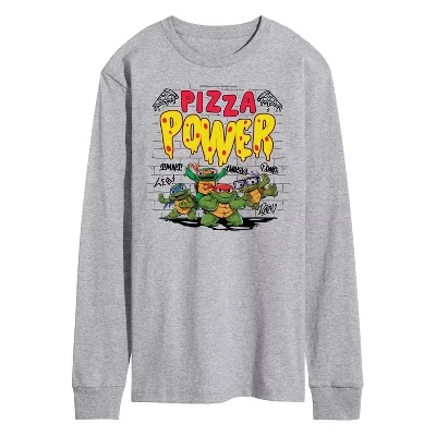Мужская футболка с длинным рукавом и рисунком Mutant Mayhem - Pizza Power athletic heather