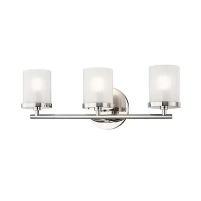 Стильная подставка для ванны Ryan-3-Light шириной 17,5 дюймов и высотой 6,25 дюймов серебристого цвета