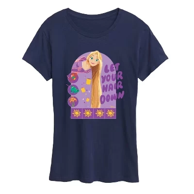 Женская футболка Disney Princess Rapunzel с принтом, синяя