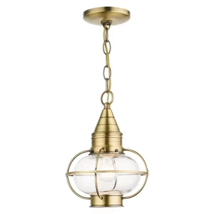 Подвесной светильник Livex Lighting Newburyport 1, античная латунь