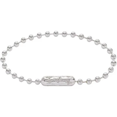 Ball Chain Bracelet with Barrel Closure, Adjustable Silver Tone Minimalist Jewelry for Women butterflies