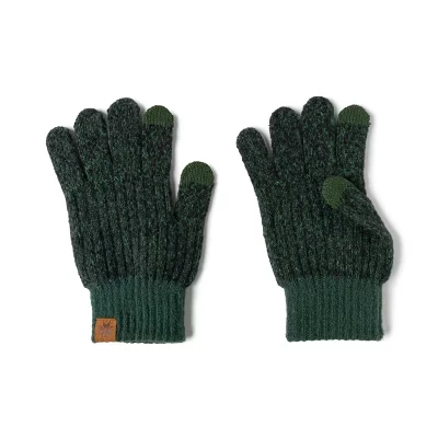 Детские перчатки Bonfire Gloves из трикотажа в рубчик для мальчиков и девочек зеленого цвета