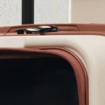 Комплект для багажа Voyager из 5 предметов из АБС-пластика с открывающейся спереди ручной кладью, замком TSA и вращающимися колесиками коричневого/белого цвета