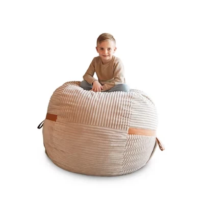 Кресло-мешок Bean Bag со съемным чехлом, наполнителем из пенопласта, различных размеров и тканей, ванильный латте для всех возрастов