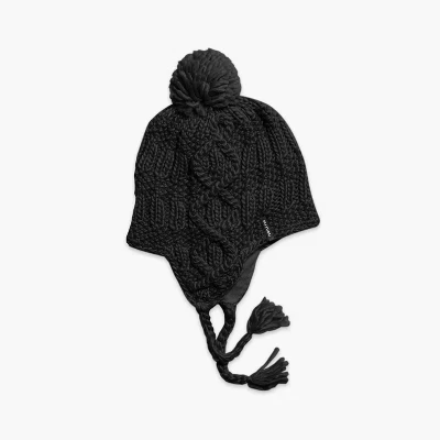 Женская шапка Turtle Fur Gianna Pom из мериноса, черная