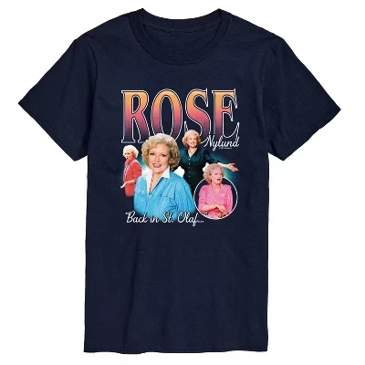 Мужская футболка с коротким рукавом и рисунком Golden Girls - Rose Bootleg, синяя