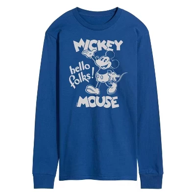 Мужской лонгслив Disney Mickey Hello Folks, синий