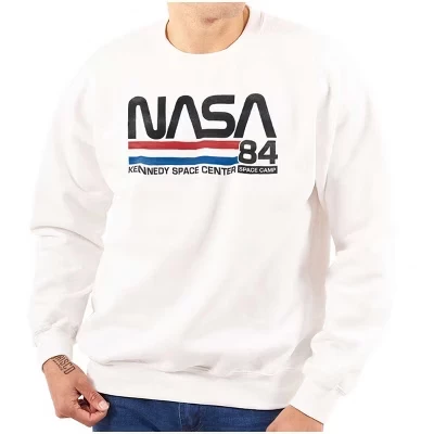 Винтажная толстовка NASA Kennedy Space Center для мужчин или женщин с лицензией белого цвета
