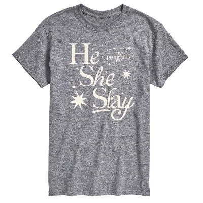 Мужская футболка с коротким рукавом He She Slay с графическим рисунком athletic heather