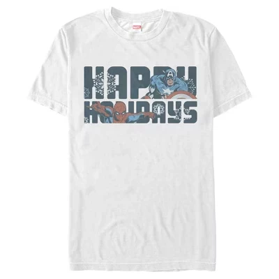 Мужская футболка Marvel Happy Holiday Heroes, белая