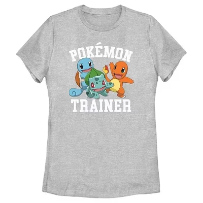 Женская футболка Pokemon «Тренеры покемонов», серый меланж