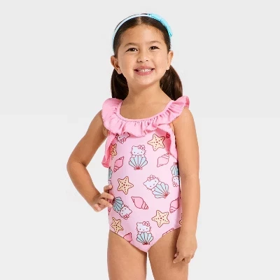 Детский купальник Sanrio Hello Kitty с рюшами, розовый