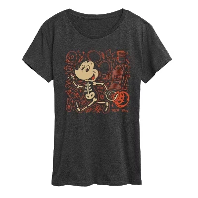 Женская футболка с коротким рукавом Mickey Hallow Doodles и графическим рисунком heather charcoal