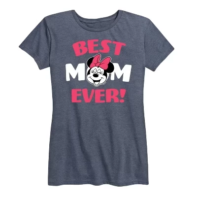 Женская футболка с коротким рукавом и рисунком Minnie Mouse Best Mom Ever heather blue