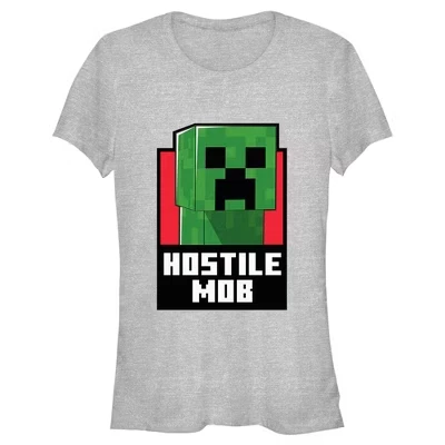 Женская футболка Hostile Mob Creeper для юниорок athletic heather