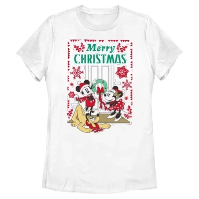 Женская футболка с рождественскими украшениями Mickey & Friends, белая